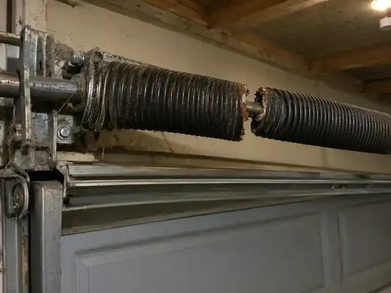 Broken torsion spring on a garage door in Killearn Estates
