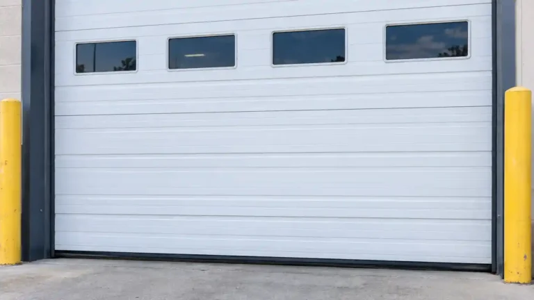 Replacement panel installed and aligned on the commercial door